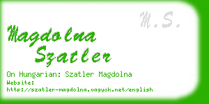 magdolna szatler business card